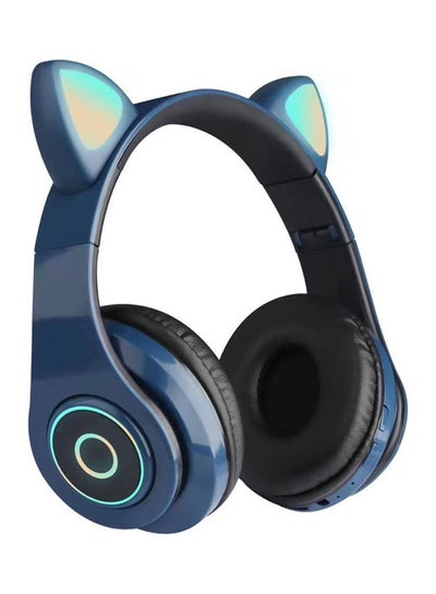 Buy B39 Cat Ear Glowing Wireless BT5.0 Headphone Dark blue in Saudi Arabia