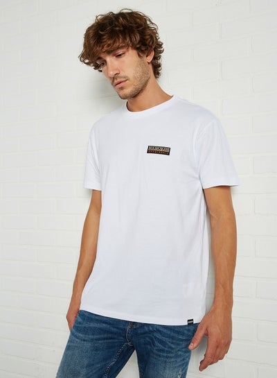 Buy Chest Logo Print Short Sleeve T-Shirt Bright White 002 in UAE