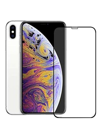 Buy Tempered Glass Screen Protector For Apple iPhone Xs Max Clear/Black in Saudi Arabia