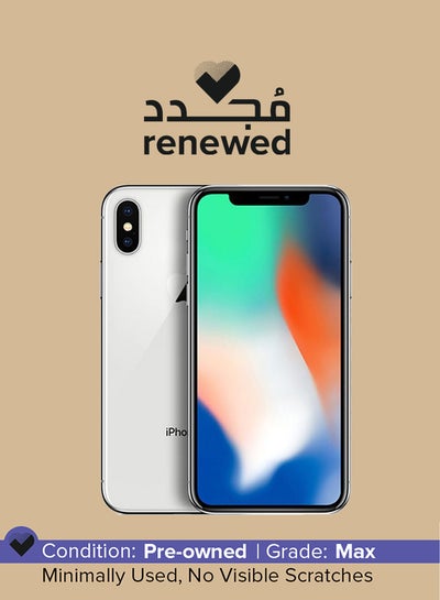 Buy Renewed - iPhone X With FaceTime Silver 64GB 4G LTE in UAE