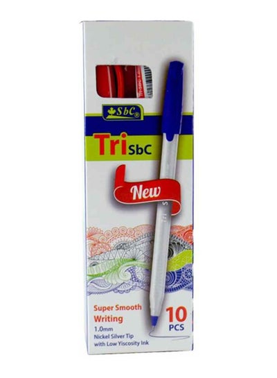 Buy 10-Piece Super Smooth Writing Pen Set Red in Saudi Arabia