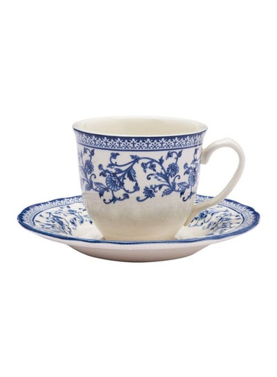 Buy Pack Of 2 Cup And Saucer Assorted 200ml in UAE