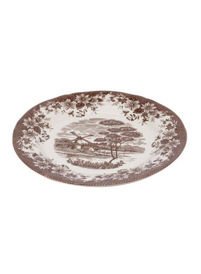 Buy Dinner Plate White/Grey 26cm in UAE