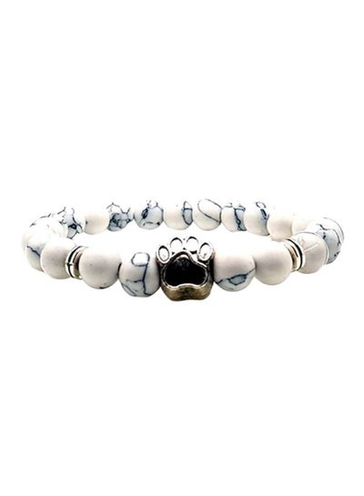 Buy Paw Beaded Bracelet With Howlite in Saudi Arabia