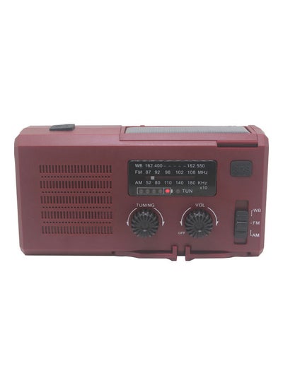 اشتري Portable Hand Crank Radio V8163BUR-V Burgundy في السعودية