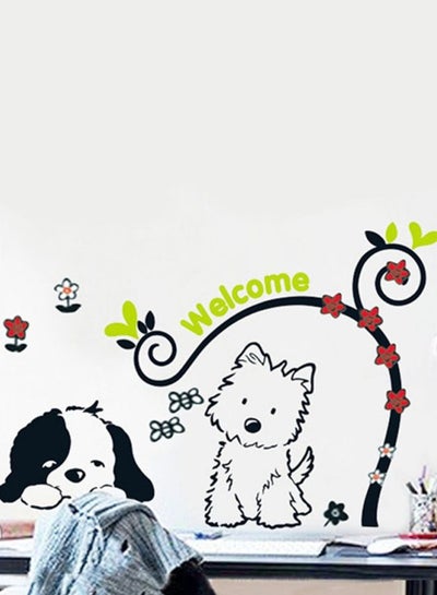 Buy Dog Printed Removable Wall Sticker Multicolour 60 x 40centimeter in UAE