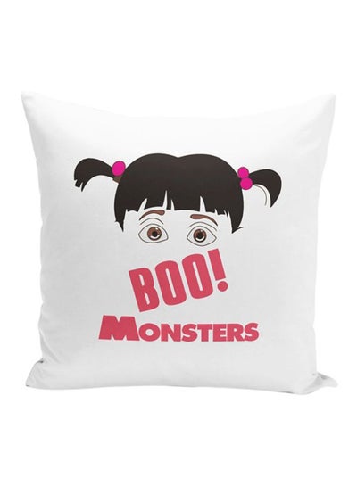 Buy Monsters Inc Printed Decorative Pillow White/Black/Red 16x16x7cm in UAE