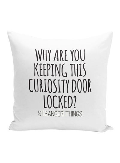 اشتري Stranger Things Quote Throw Pillow With Stuffing أبيض/أسود 16x16 بوصة في الامارات