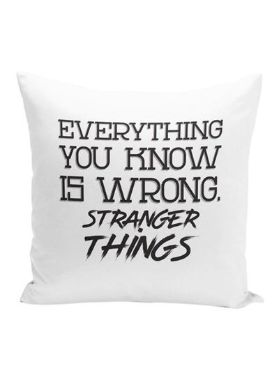 اشتري Stranger Things Quote Throw Pillow With Stuffing أبيض/أسود 16x16 بوصة في الامارات