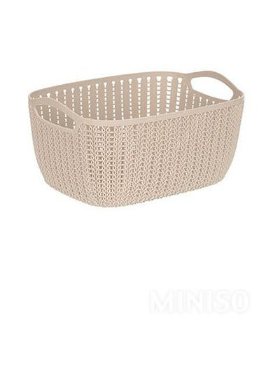 Buy Braided Storage Laundry Basket Light Grey 28.8x19.8x13cm in Saudi Arabia