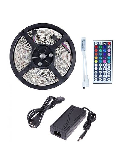 Buy RGB Water Resistant LED Strip Lights With Remote Control And Power Adapter Multicolour 5meter in Egypt