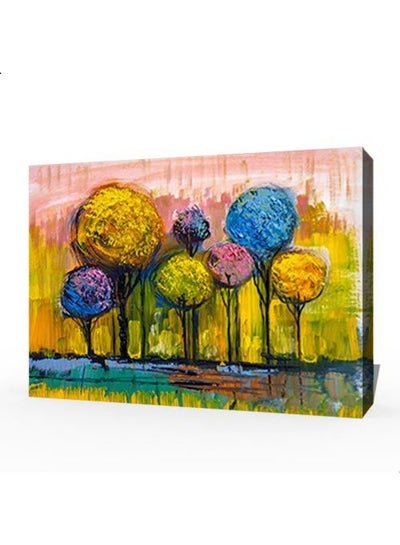 Buy Abstract Design Framed Vinyl Tableau Multicolor 100x70cm in Egypt