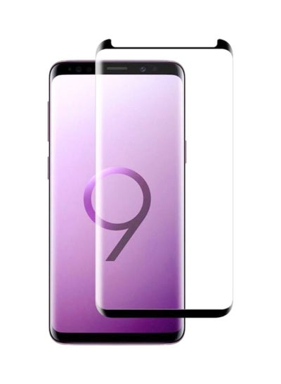 Buy Tempered Glass Screen Protector For Samsung Galaxy S9+ Black/Clear in Saudi Arabia