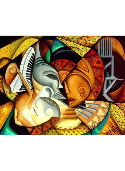 Buy Abstract Design Framed Vinyl Tableau Multicolor 90x90cm in Egypt