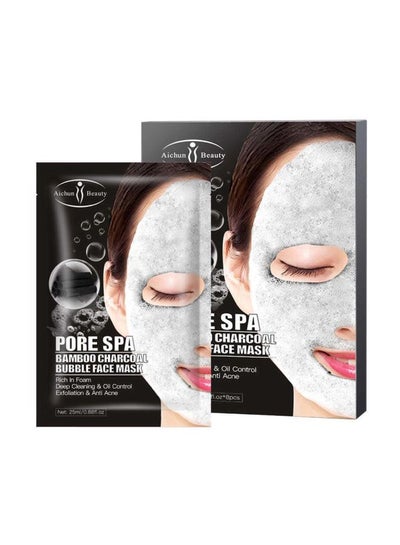 Buy Pack Of 8 Pore Spa Bamboo Charcoal Bubble Face Mask 25ml in Saudi Arabia