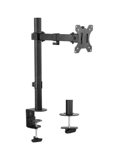 Buy Full Motion Single VESA Computer Monitor Desk Mount Stand with Articulating Double Center Arm Joint | for 13 to 27 Screens Black in UAE