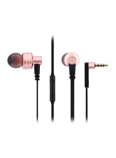 Buy In-Ear Earphones With Mic Rose Gold/Black in Saudi Arabia