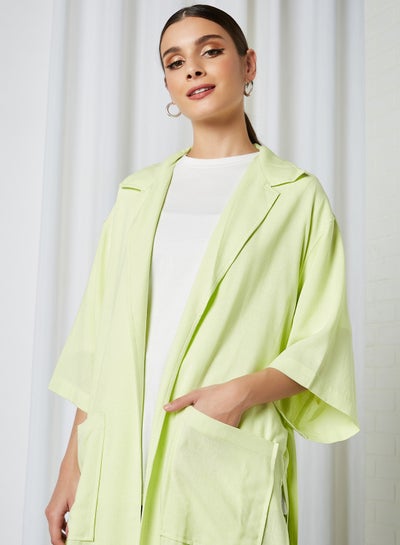 Buy Trench Bell Sleeve Jacket Neon Green in UAE