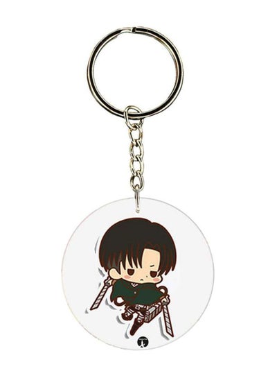 Buy Double Sided Attack On Titan Printed Keychain Green/Beige/Silver in Saudi Arabia