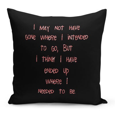 Buy Quote Printed Pillow Black/Pink 16x16inch in Saudi Arabia