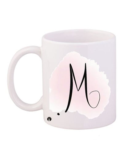 اشتري Initial M Printed Coffee Mug White/Black/Pink في السعودية