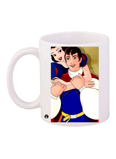 Buy Snow White Printed Coffee Mug White/Blue/Beige in UAE