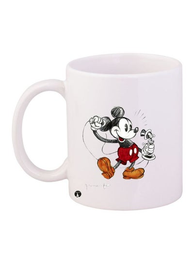 Buy Mickey Mouse Printed Coffee Mug White/Black/Red in UAE