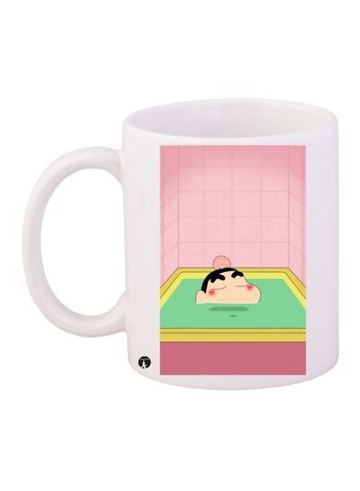 Buy Shinchan Printed Coffee Mug White/Pink/Green in UAE