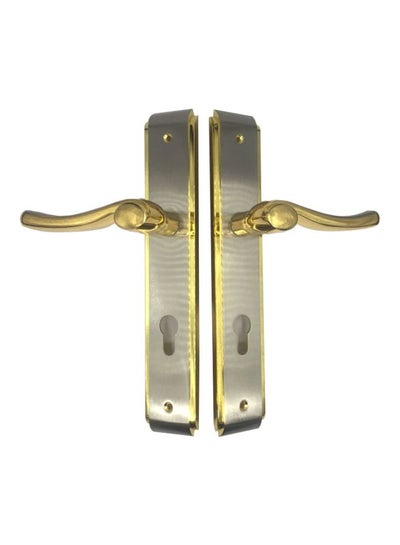 Buy 2-Piece Door Handle Lock Gold/Silver 85mm in UAE