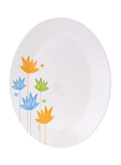 Buy Essence March Oval Platter White/Orange/Blue 35cm in UAE