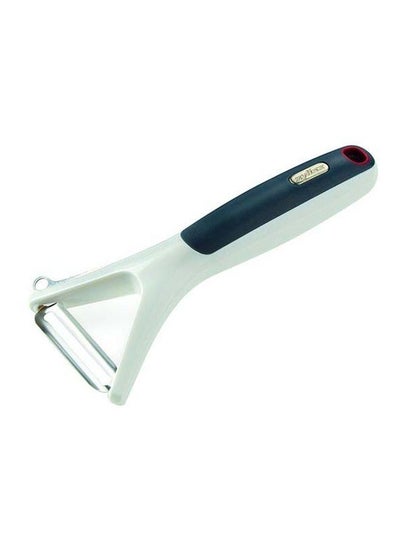 Buy Y-Peeler With Handle White/Black/Silver 25.5x2.4x9.4cm in UAE