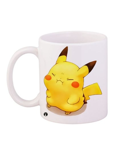 Buy Pikachu Printed Coffee Mug White/Yellow/Brown in UAE