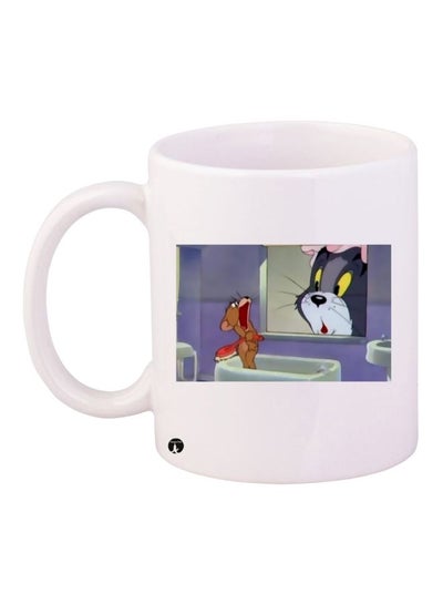 Buy Tom And Jerry Printed Coffee Mug White/Purple/Grey in UAE