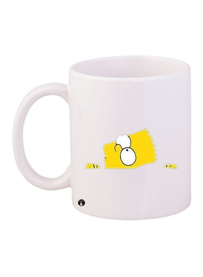 Buy The Simpsons Printed Coffee Mug White/Yellow/Black in UAE