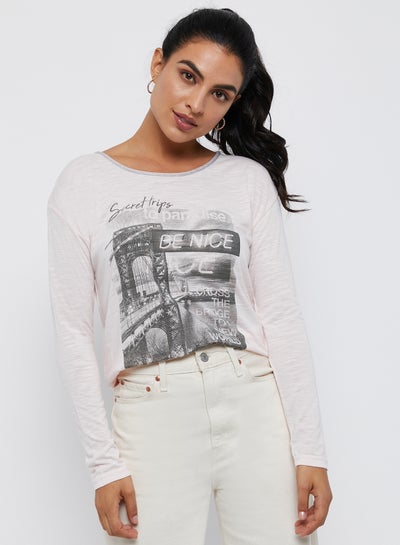 Buy Printed Long Sleeves T-Shirt Pearl in Saudi Arabia