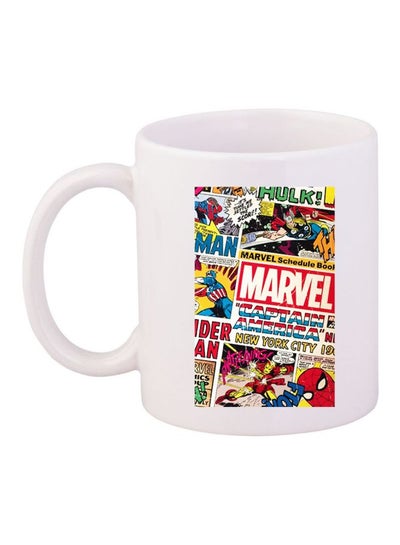 Buy Marvel Printed Coffee Mug White/Red/Yellow in Saudi Arabia