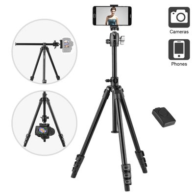 Buy Q160HA Professional Video Horizontal Mount Heavy Duty Camera Tripod With 3-Way Pan & Tilt Head Black in Saudi Arabia