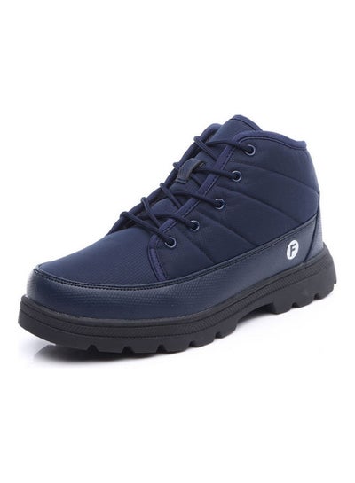 Buy Leather With Plush Thickened Low Upper Soft And Anti-skid Snow Boots blue in Saudi Arabia