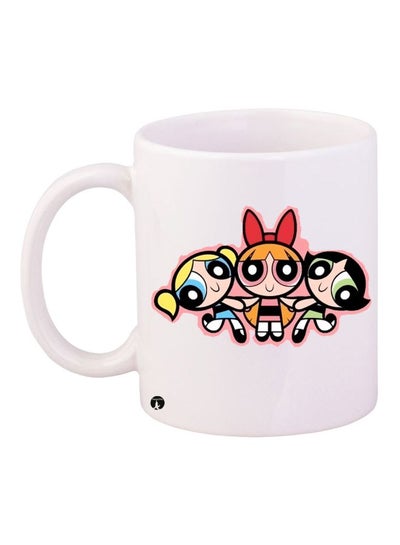 Buy The Powerpuff Girls Printed Coffee Mug White/Red/Yellow 11ounce in UAE