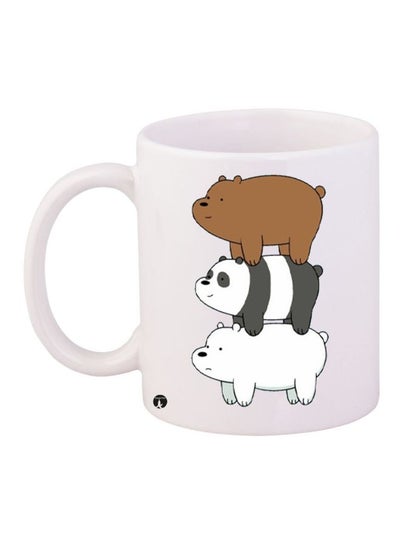 Buy We Bare Bears Printed Coffee Mug White/Brown/Black in UAE