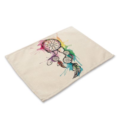 Buy Hand-painted Dream Met Prints Water And Heat Resistant Anti-slip Place Mat white 32x42cm in UAE