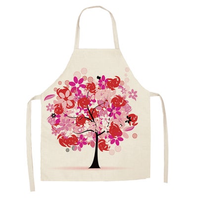 Buy 2 Pieces Printed Tree Pattern Cartoon Household Apron white 38x47cm in UAE