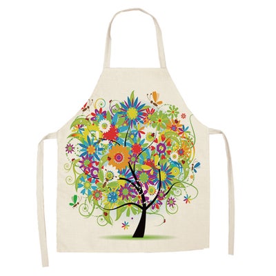 Buy 2 Pieces Printed Tree Pattern Cartoon Household Apron white 38x47cm in UAE