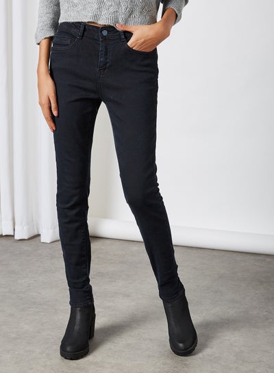 Buy Dual Pocket Skinny Jeans Blue Black Denim in UAE