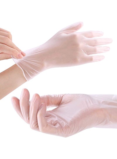 Buy 100-Piece Vinyl Disposable Gloves Packaging May Vary Clear Large in UAE