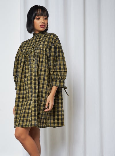 Buy Chequered Dress Ivy Green in Egypt