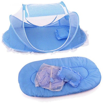 Buy Alpha Folding Soft Infant Baby Mattress Tent Cradle BedWith Mosquito Net in UAE