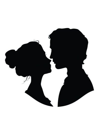 Buy E369 Boy and Girl Car Sticker 15X15 cm Black/White in Egypt