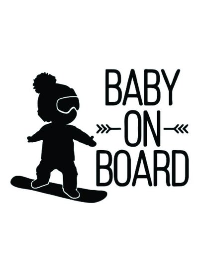 اشتري ملصق E445 للسيارة مطبوع عليه عبارة "Baby On Board" مقاس 15X15سم، لون أسود/ أبيض في مصر