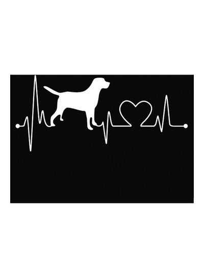 Buy E348 Dog and Heart Car Sticker 15X15 cm Black/White in Egypt